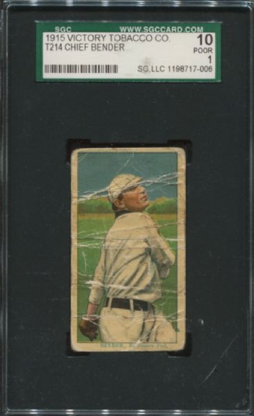 1915 T214 Victory Tobacco Co. Chief Bender SGC 10