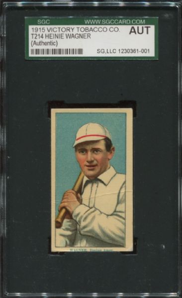 1915 T214 Victory Tobacco Co. Heinie Wagner SGC Authentic