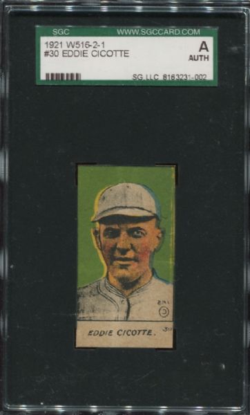 1921 W516-2-1 #30 Eddie Cicotte SGC Authentic