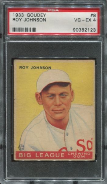 1933 Goudey #8 Roy Johnson PSA 4