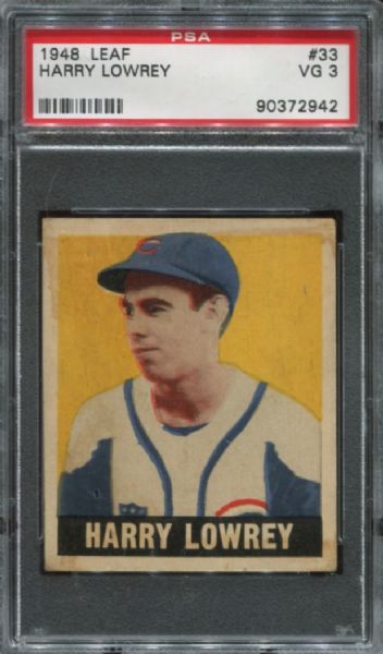 1948-49 Leaf Gum #33 Harry Lowrey Short Print PSA 3