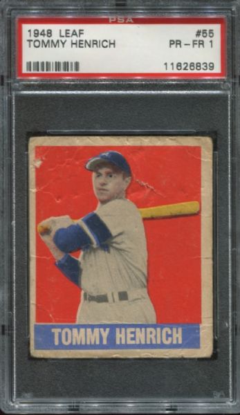 1948-49 Leaf Gum #55 Tommy Henrich Short Print PSA 1