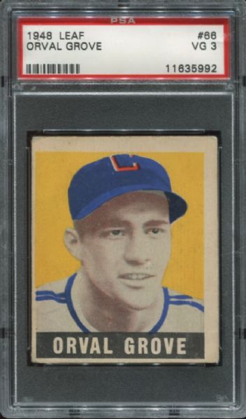 1948-49 Leaf Gum #66 Orval Grove Short Print PSA 3