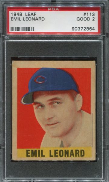 1948-49 Leaf Gum #113 Emil Leonard Short Print PSA 2