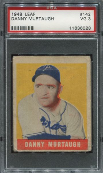 1948-49 Leaf Gum #142 Danny Murtaugh Short Print PSA 3