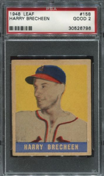 1948-49 Leaf Gum #158 Harry Brecheen Short Print PSA 2