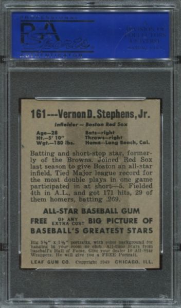 1948-49 Leaf Gum #161 Vernon Stephens Short Print PSA 7 ST