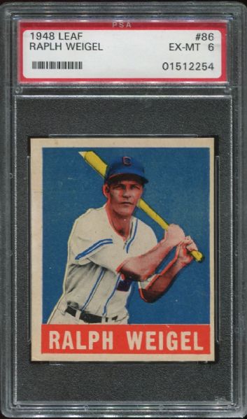 1948-49 Leaf Gum #86 Ralph Weigel PSA 6