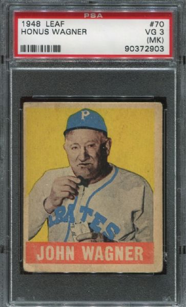 1948-49 Leaf Gum #70 Honus Wagner PSA 3 MK