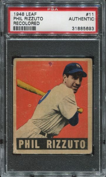 1948-49 Leaf Gum #11 Phil Rizzuto PSA Authentic