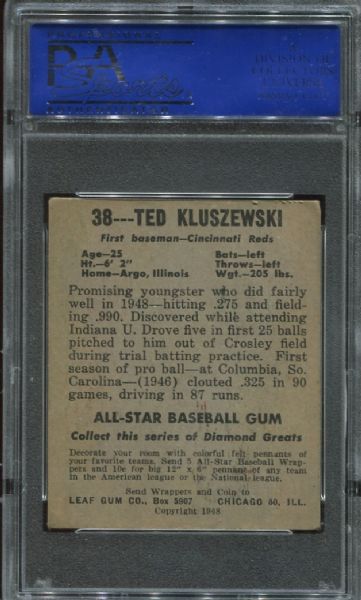 1948-49 Leaf Gum #38 Ted Kluszewski PSA 4