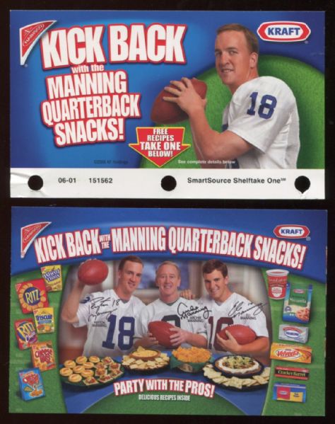 2005 Nabisco Peyton Manning Lot of 3 Promotional Ads