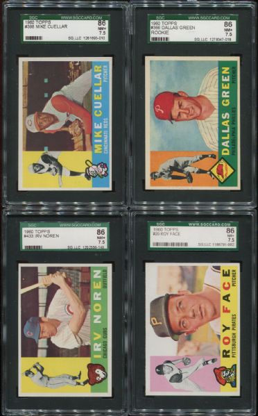 1960 Topps Lot of 18 Different SGC 86