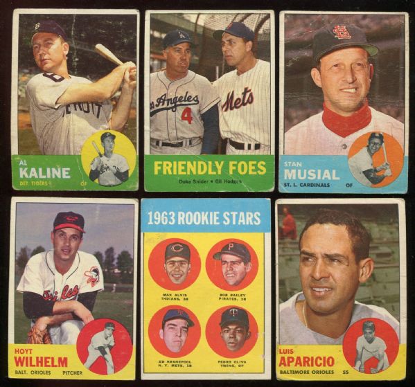 1963 Topps Partial Set Lot of 343 Different