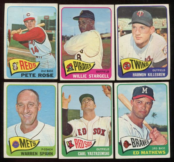 1965 Topps Partial Set Lot of 334 Different