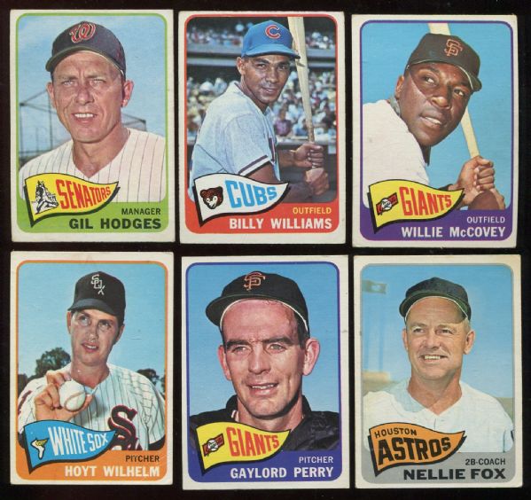 1965 Topps Partial Set Lot of 334 Different