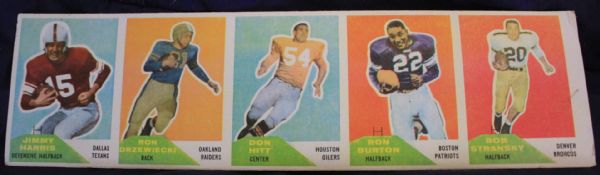 1960 Fleer Uncut Strip of 6