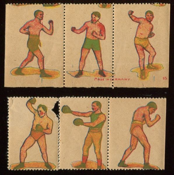 1909 Boxing Stamps Set of 12 - Four Panels