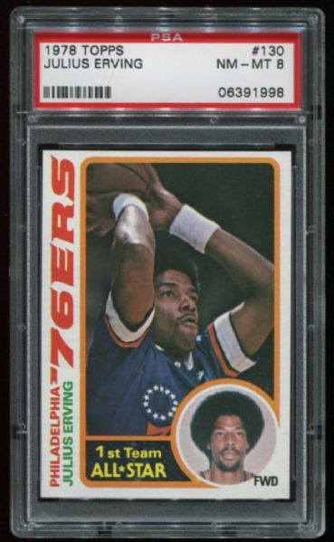 1978 Topps #130 Julius Erving PSA 8