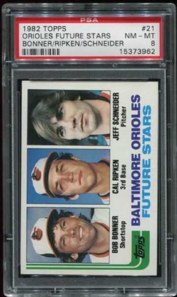 1982 Topps #21 Cal Ripken Jr. Rookie PSA 8