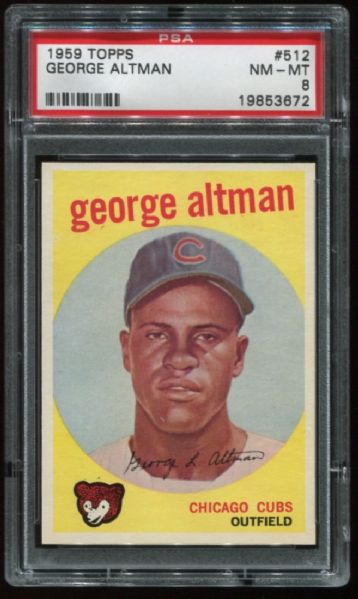 1959 Topps #512 George Altman PSA 8