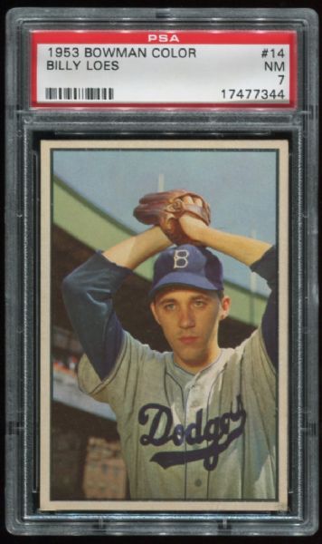 1953 Bowman Color #14 Billy Loes PSA 7