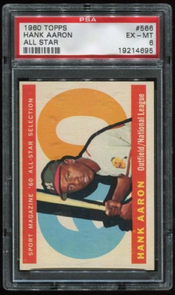 1960 Topps #566 Hank Aaron All Star PSA 6