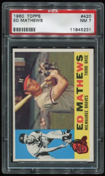 1960 Topps #420 Ed Mathews PSA 7