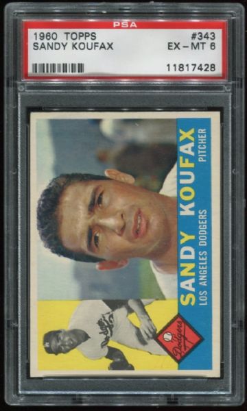 1960 Topps #343 Sandy Koufax PSA 6