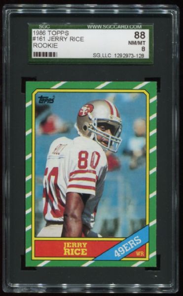 1986 Topps #161 Jerry Rice Rookie SGC 88