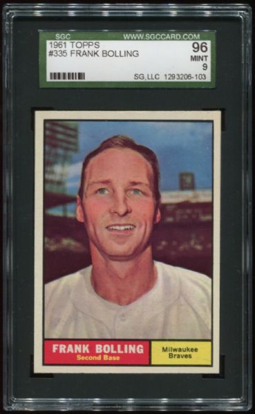 1961 Topps #335 Frank Bolling SGC 96