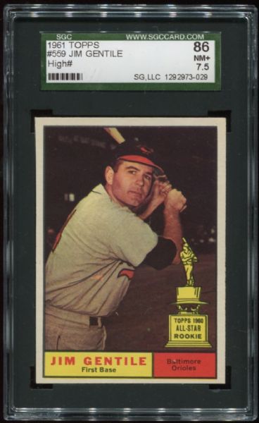 1961 Topps #559 Jim Gentile High Number SGC 86