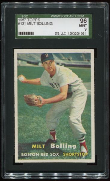 1957 Topps #131 Milt Bolling SGC 96