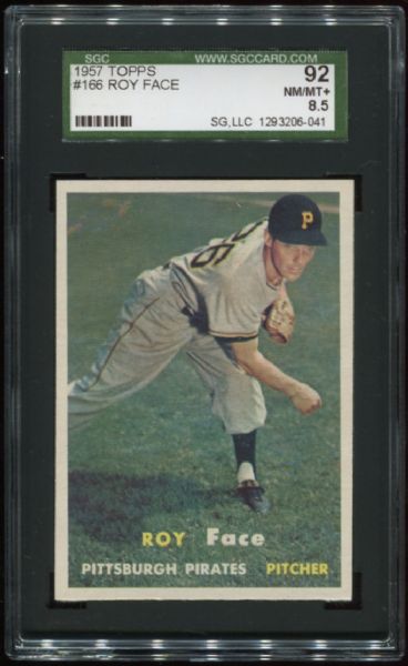 1957 Topps #166 Roy Face SGC 92