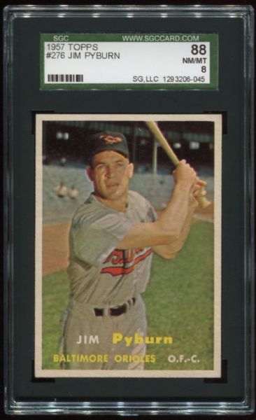 1957 Topps #276 Jim Pyburn SGC 88