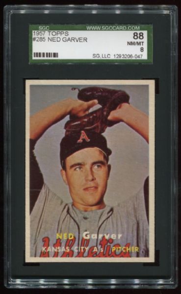 1957 Topps #285 Ned Garver SGC 88