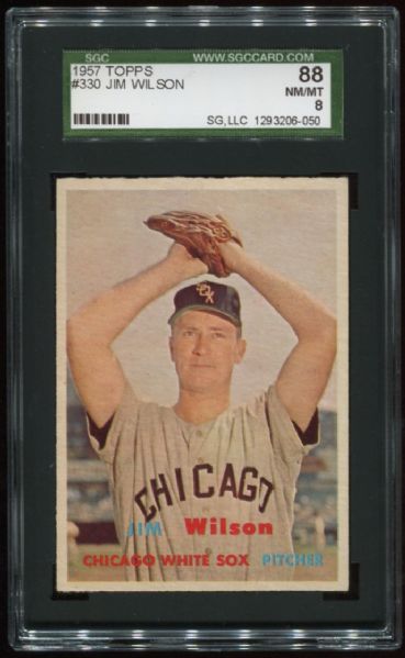 1957 Topps #330 Jim Wilson SGC 88