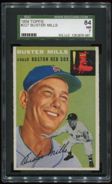 1954 Topps #227 Buster Mills SGC 84