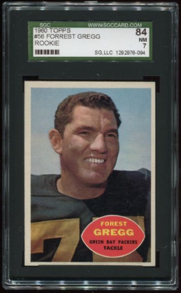 1960 Topps #056 Forrest Gregg Rookie SGC 84