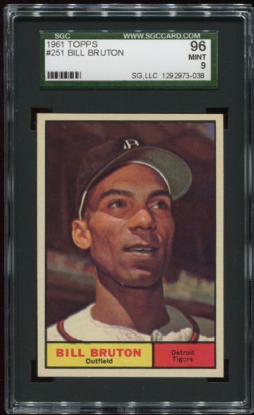 1961 Topps #251 Bill Bruton SGC 96