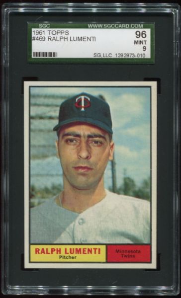 1961 Topps #469 Ralph Lumenti SGC 96