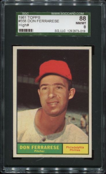 1961 Topps #558 Don Ferrarese High Number SGC 88