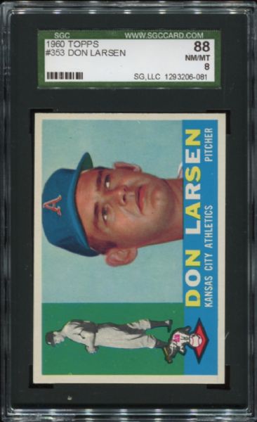 1960 Topps #353 Don Larsen SGC 88