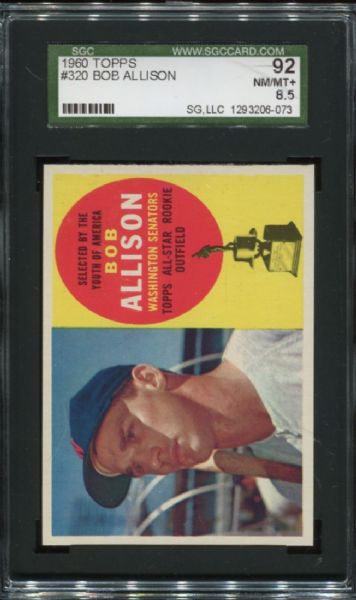 1960 Topps #320 Bob Allison SGC 92