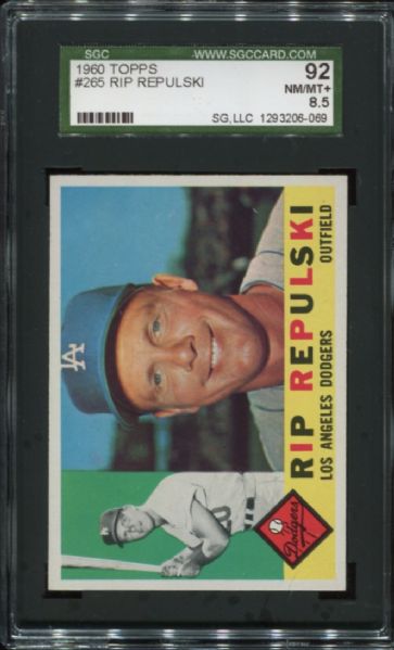 1960 Topps #265 Rip Repulski SGC 92