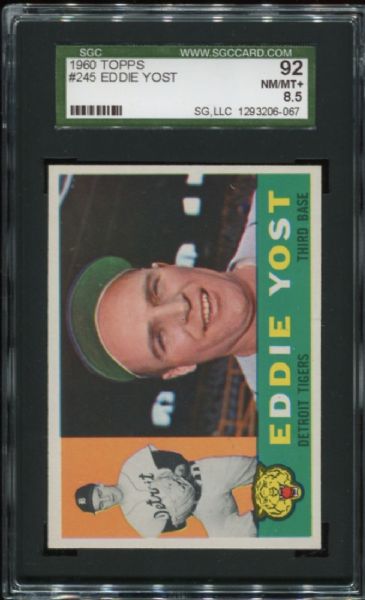 1960 Topps #245  Eddie Yost SGC 92