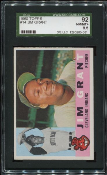 1960 Topps #14 Jim Grant SGC 92