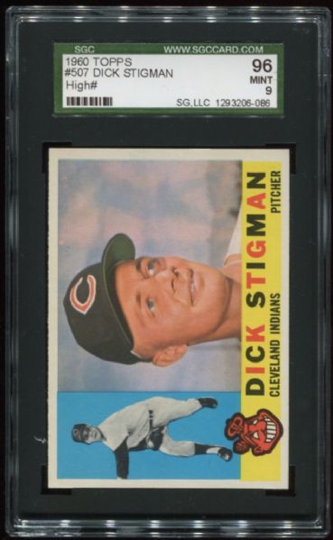 1960 Topps #507 Dick Stigman High Number SGC 96