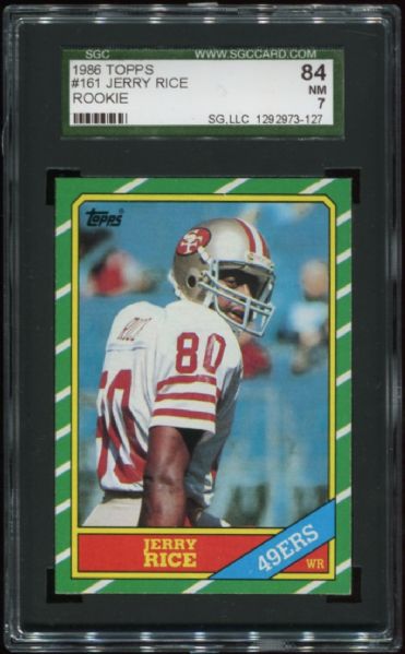 1986 Topps #161 Jerry Rice Rookie SGC 84