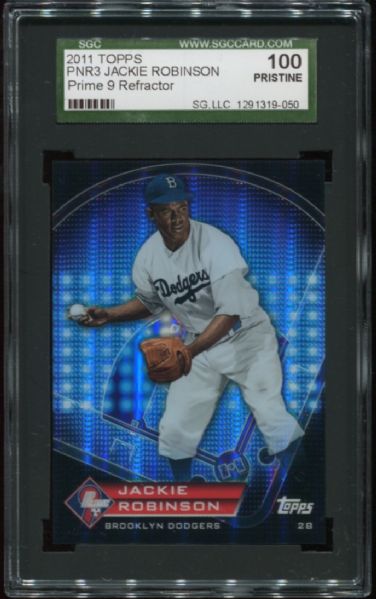 2011 Topps PNR3 Jackie Robinson Prime 9 Refractor SGC 100